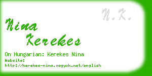 nina kerekes business card